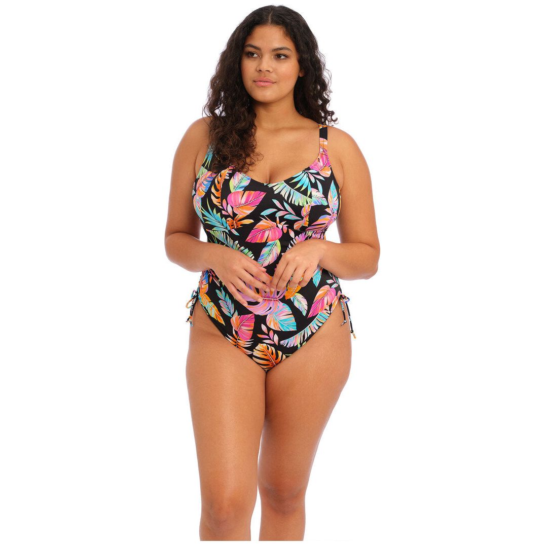 Tropical Falls Non Wired Swimsuit - Black/Multi