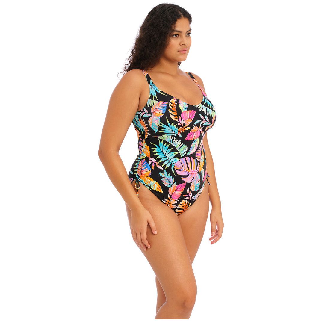 Tropical Falls Non Wired Swimsuit - Black/Multi