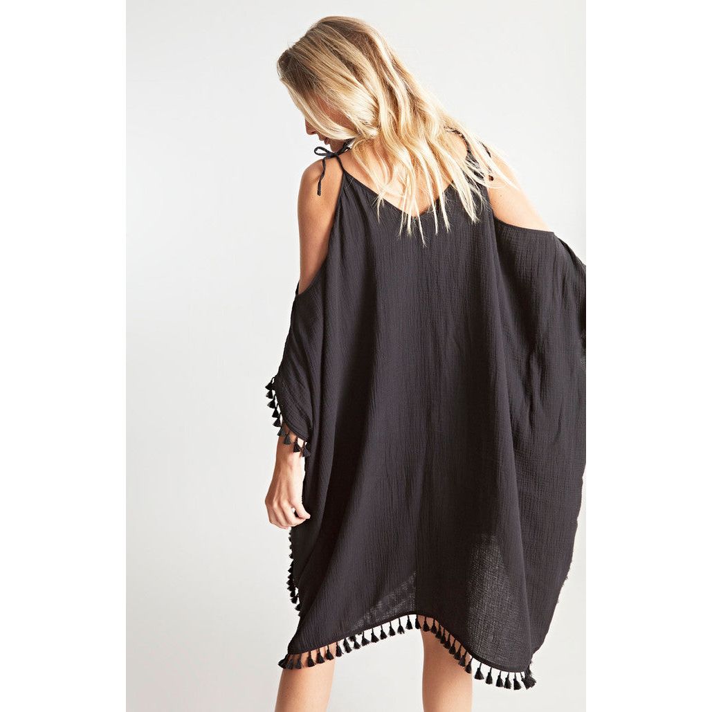 Amalfi Halle Short Kaftan - Black / White