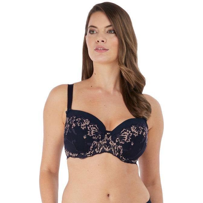 Jacqueline Lace Navy Soft Cup Bra from Fantasie