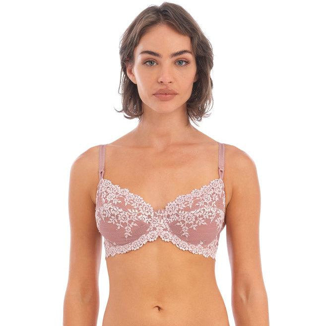 Wacoal Embrace Lace Plunge Underwired Bra - Smoke/Crystal Pink – The Lady's  Slip