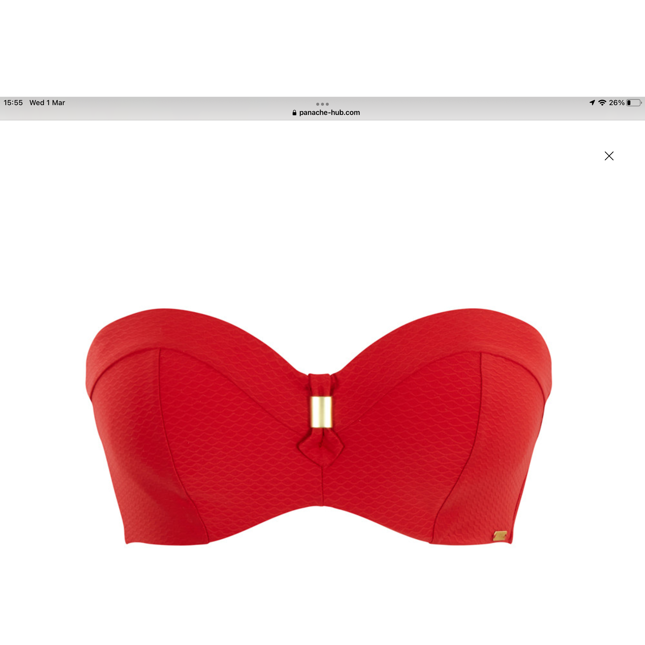Marianna Bandeau Bikini Top- Crimson